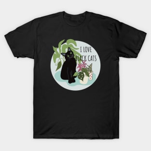 I Love Black Cats T-Shirt